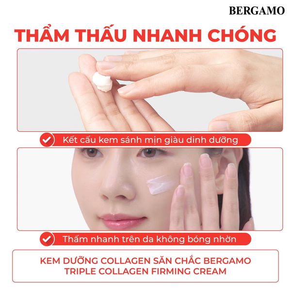 KEM DƯỠNG COLLAGEN SĂN CHẮC BERGAMO TRIPLE COLLAGEN FIRMING CREAM 50G