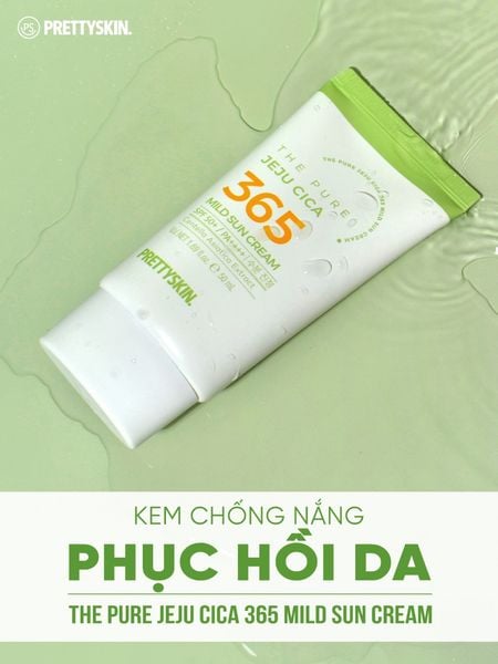 KEM CHỐNG NẮNG HÀNG NGÀY PRETTY SKIN THE PURE 365 JEJU CICA MILK SUN CREAM 50ML