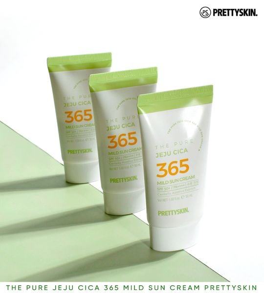 KEM CHỐNG NẮNG HÀNG NGÀY PRETTY SKIN THE PURE 365 JEJU CICA MILK SUN CREAM 50ML