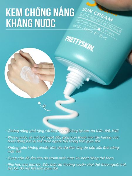 KEM CHỐNG NẮNG KHÔNG TRÔI PRETTY SKIN JEJU CICA WATERPROOF SUN CREAM 50ML