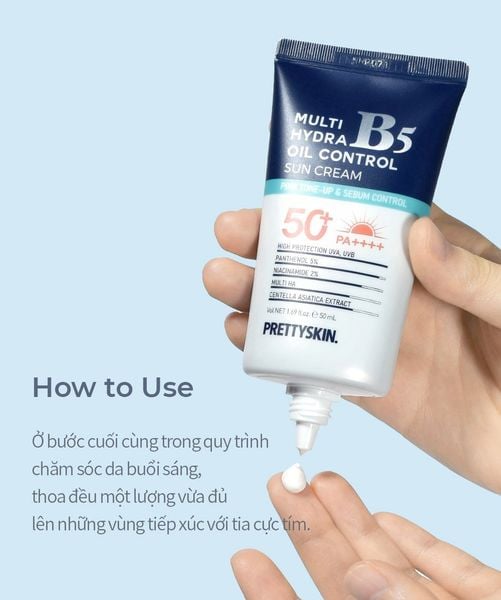 KEM CHỐNG NẮNG PHỤC HỒI PRETTY SKIN MULTI HYDRA B5 OIL CONTROL SUN CREAM DÀNH CHO DA DẦU 50ML