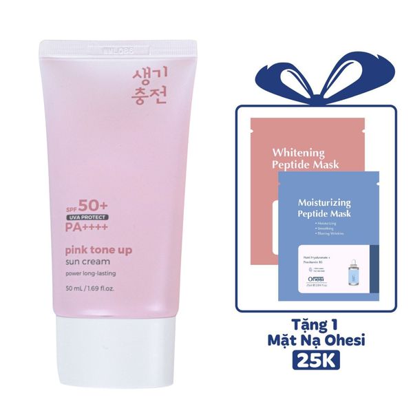 KEM CHỐNG NẮNG NÂNG TONE PRETTY SKIN PINK TONE UP SUN CREAM 50ML [MUA 1 KEM CHỐNG NẮNG TẶNG 1 MẶT NẠ OHESI 25K]