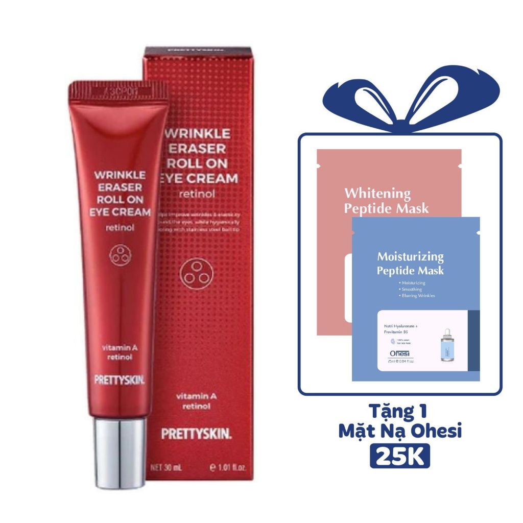 KEM DƯỠNG GIẢM QUẦNG THÂM MẮT, GIẢM NHĂN, CHỐNG LÃO HÓA PRETTY SKIN 30ML [MUA 1 KEM MẮT TẶNG 1 MẶT NẠ OHESI 25K]