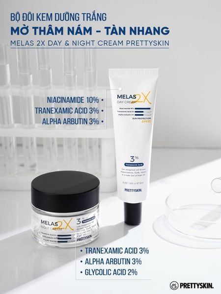 KEM DƯỠNG TRẮNG MỜ THÂM NÁM PRETTY SKIN MELAS 2X 50ML