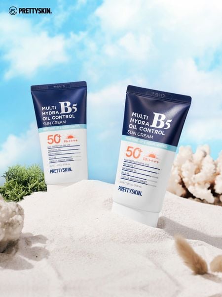 KEM CHỐNG NẮNG PHỤC HỒI PRETTY SKIN MULTI HYDRA B5 OIL CONTROL SUN CREAM DÀNH CHO DA DẦU 50ML [MUA 1 KEM CHỐNG NẮNG TẶNG 1 SERUM QUÝT XANH 10ML]