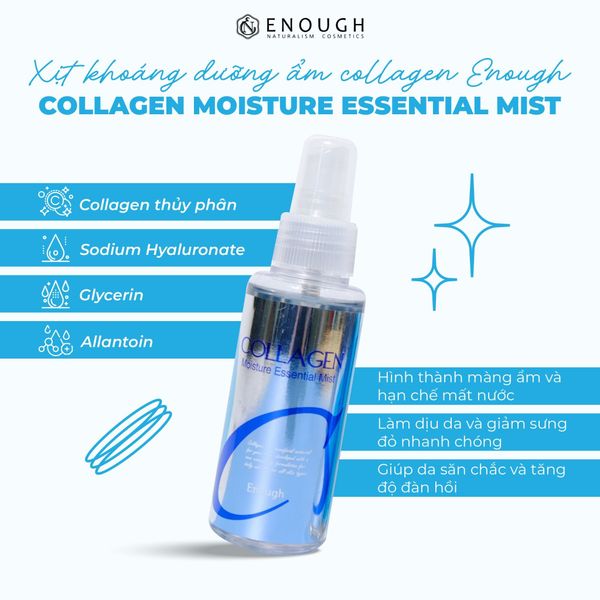 XỊT KHOÁNG DƯỠNG ẨM COLLAGEN ENOUGH COLLAGEN MOISTURE ESSENTIAL MIST 100ML