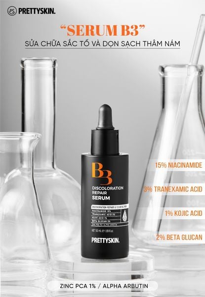 TINH CHẤT B3 DISCOLORATION REPAIR SERUM PRETTYSKIN 50ML
