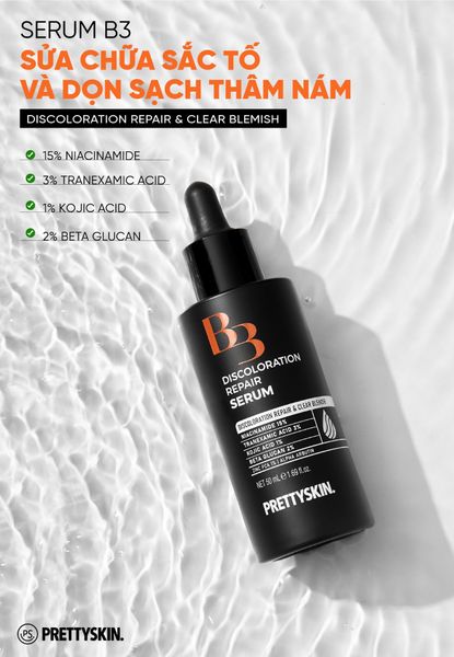 TINH CHẤT B3 DISCOLORATION REPAIR SERUM PRETTYSKIN 50ML