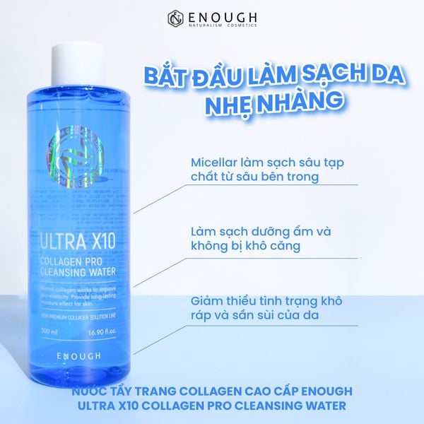 NƯỚC TẨY TRANG CAO CẤP ENOUGH PRO CLEANSING WATER 500ML