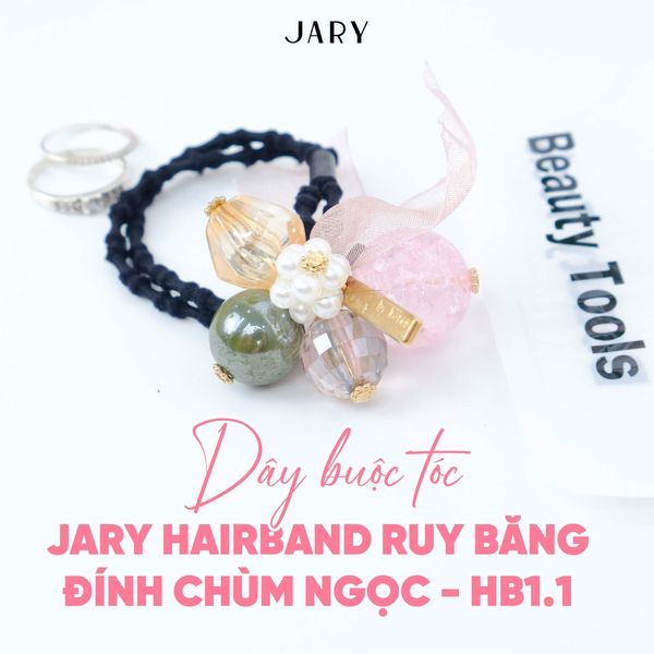 DÂY BUỘC TÓC JARY HAIRBAND RUY BĂNG ĐÍNH CHÙM NGỌC - HB1 - HB1.1