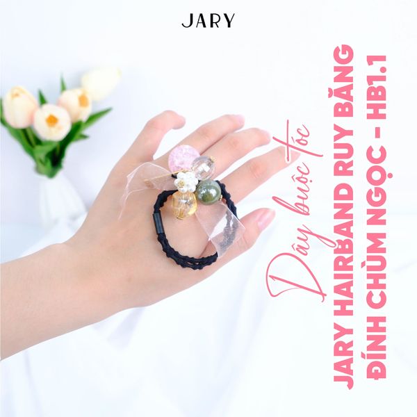 DÂY BUỘC TÓC JARY HAIRBAND RUY BĂNG ĐÍNH CHÙM NGỌC - HB1 - HB1.1