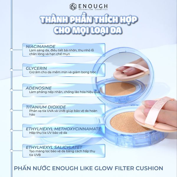 PHẤN NƯỚC ENOUGH GLOW FILTER CUSHION 15G