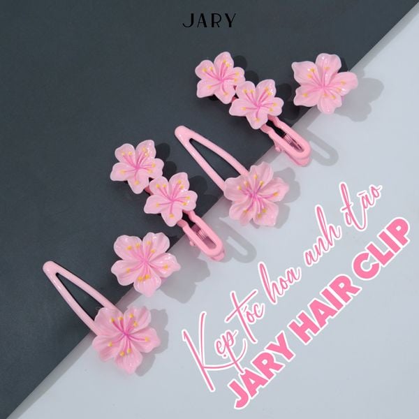 KẸP TÓC HOA ANH ĐÀO JARY HAIR CLIP SET 2 CÁI - HC2 - HC2.5