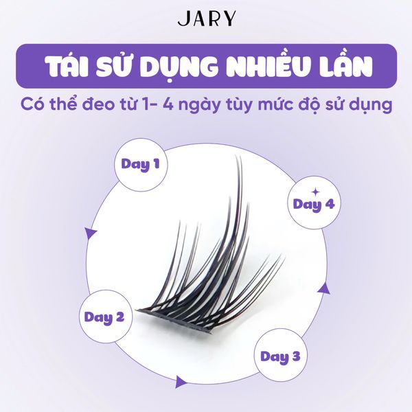 LÔNG MI CỤM TỰ NHIÊN JARY CLUSTER LASHES - HỘP NHỰA 5 HÀNG