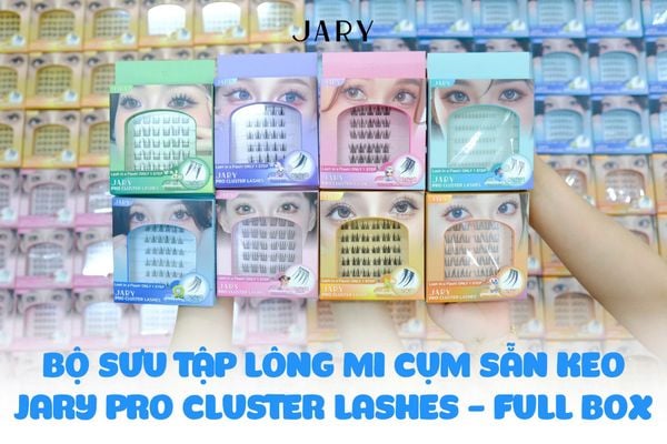 LÔNG MI CỤM CÓ SẴN KEO JARY PRO CLUSTER LASHES HỘP NHỰA 6 HÀNG