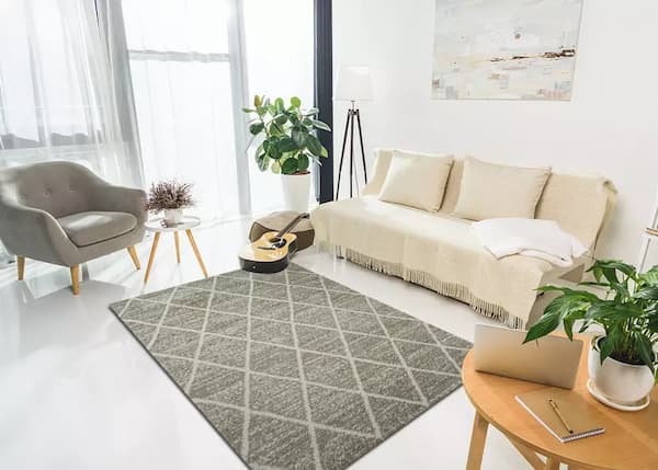 Thảm lông xù họa tiết chữ thập