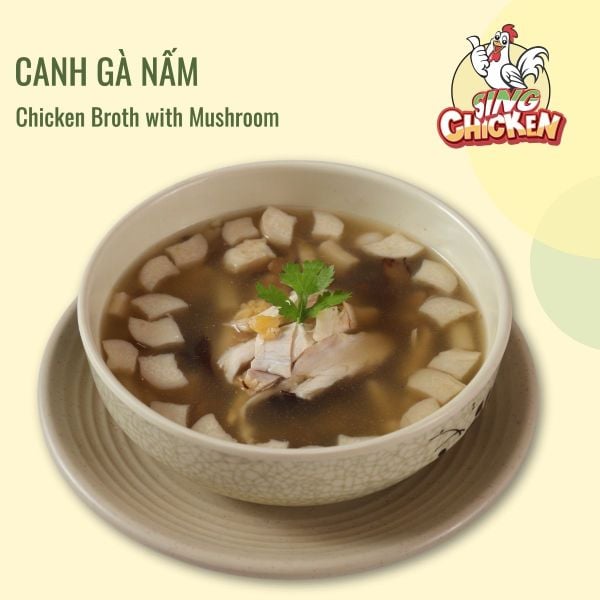  Canh gà nấm 