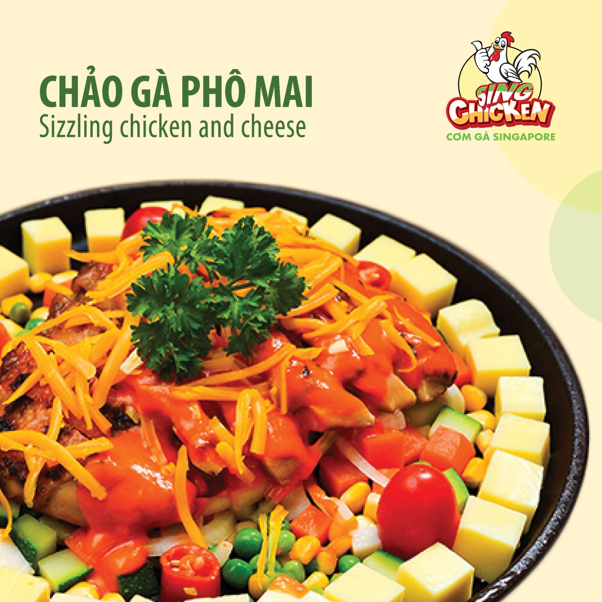  Chảo gà phô mai 