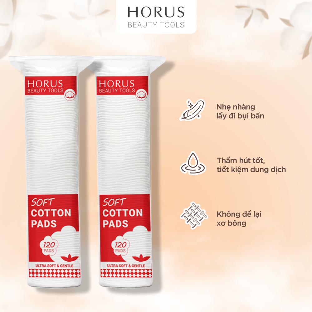 Horus Bông tẩy trang Soft Cotton Pads 120 pads