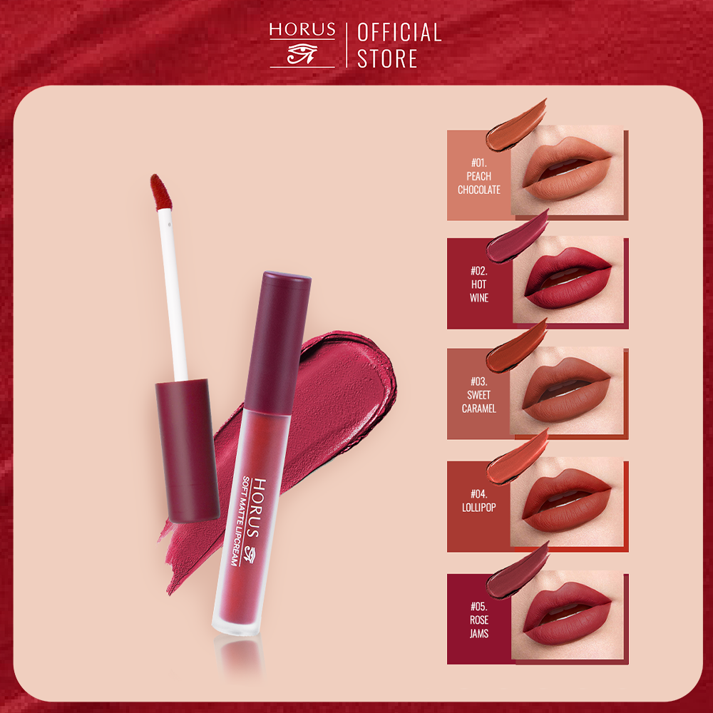 02. HOT WINE - ĐỎ RƯỢU HORUS SOFT MATTE LIPCREAM