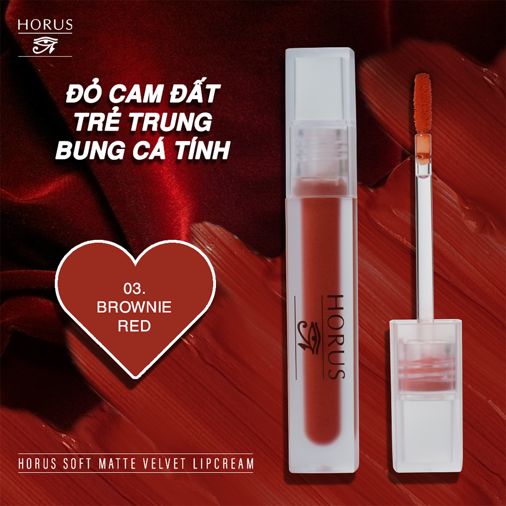 03. Nâu Đỏ Son Kem Horus Son Kem Soft Matte Velvet Lipcream 3g