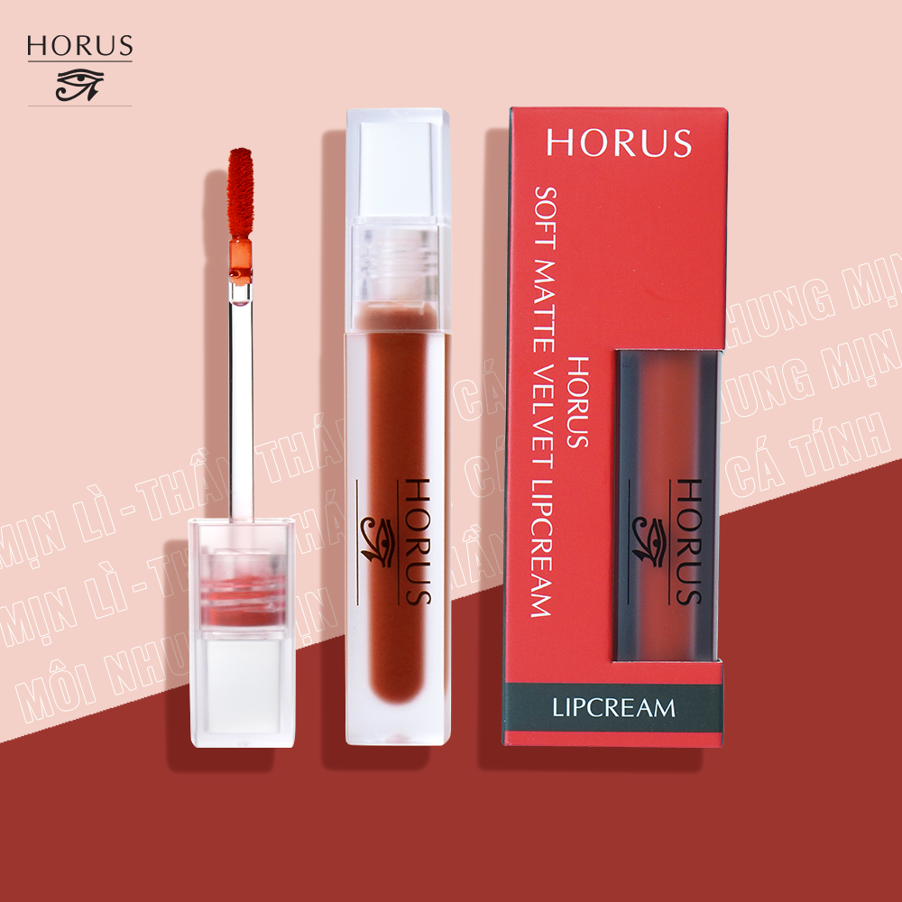 02. Đỏ Nâu Rượu Son Kem Horus Son Kem Soft Matte Velvet Lipcream 3g