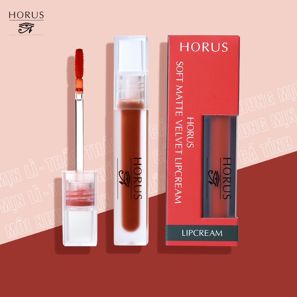 03. Đỏ Cam Đất Son Kem Horus Son Kem Soft Matte Velvet Lipcream 3g