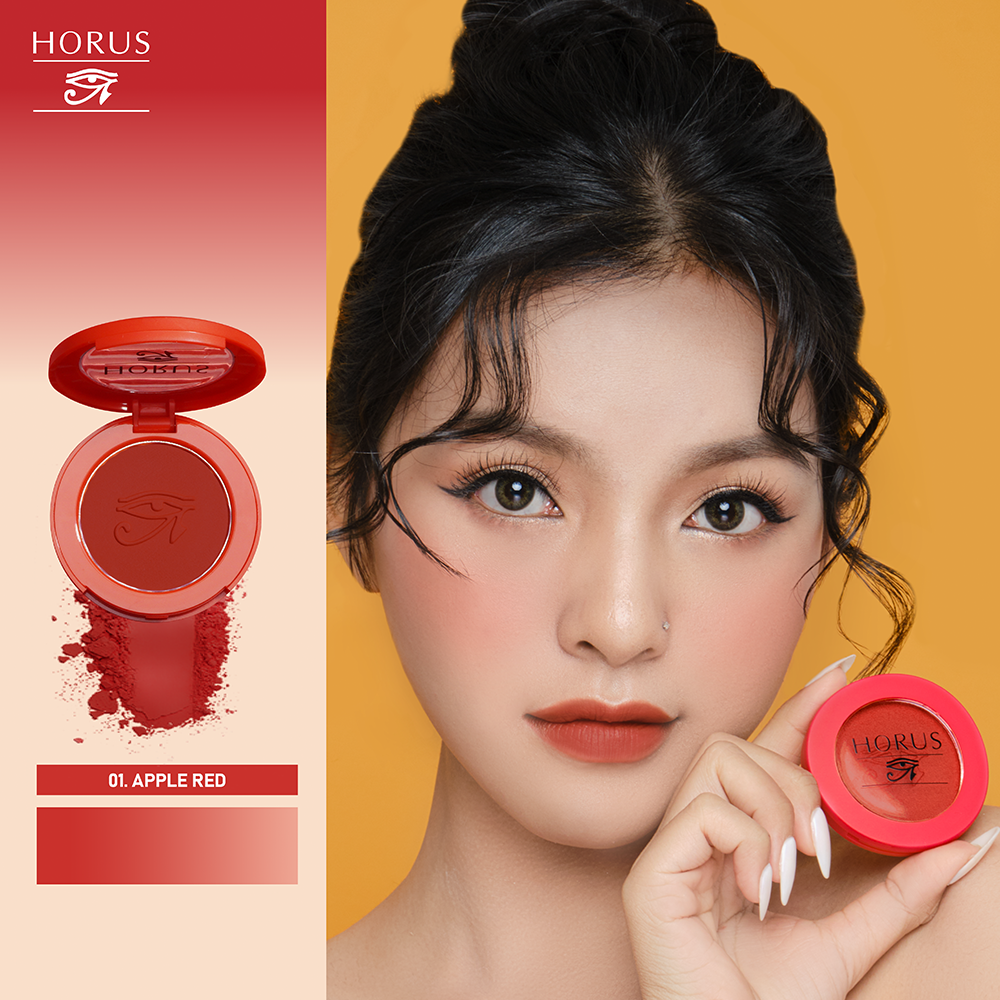 01. Hồng Đỏ Phấn Má Horus Phấn má Long - Lasting Blusher 4g