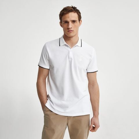  Polo Shirt Thêu Ong  -  Trắng 