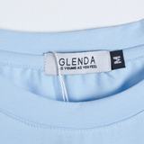  (Hàng Outlet không đổi trả) Phông Nữ Glenda Cổ Tròn Trơn - Xanh Da Trời 