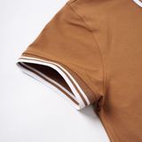  Polo FR phối cổ viền trắng - Nâu (Hàng Outlet không đổi trả) 