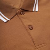  Polo FR phối cổ viền trắng - Nâu (Hàng Outlet không đổi trả) 