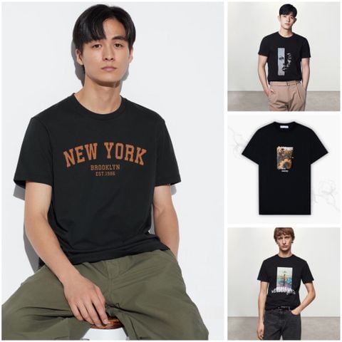  (Hàng Outlet không đổi trả) Thun Unisex Đen - Random Mẫu 