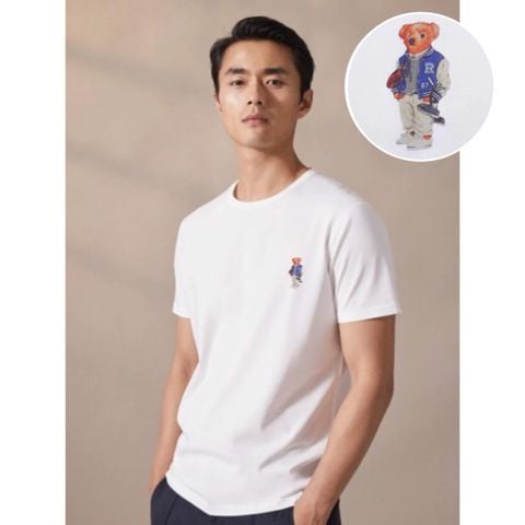  Áo Thun In Gấu 100% Cotton - Mẫu 2 - Trắng 