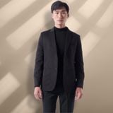  Blazer cao cấp 3 lớp Relax Fit Xẻ Sau - Đen 