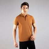  Polo Galvin cổ dệt lưới  -  Nâu 