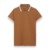  Polo FR phối cổ viền trắng - Nâu (Hàng Outlet không đổi trả) 
