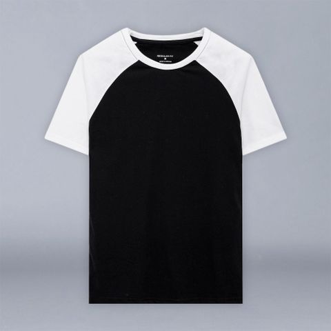  Tee Regular Fit Raglan - Đen Trắng 