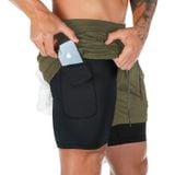  Quần Shorts Thể Thao 2 lớp - Rêu | Ghi Sáng 