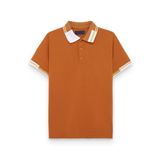  Polo FR phối cổ viền vàng - Nâu 