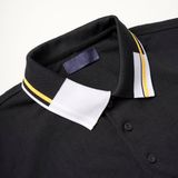  Polo FR phối cổ viền vàng - Đen (Hàng Outlet không đổi trả) 