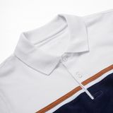  T2 Polo Kẻ Thân To - Trắng (Hàng Outlet không đổi trả) 