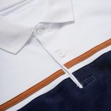  T2 Polo Kẻ Thân To - Trắng (Hàng Outlet không đổi trả) 