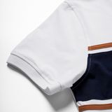  T2 Polo Kẻ Thân To - Trắng (Hàng Outlet không đổi trả) 