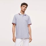  T2 Polo Lev Phối Cổ  -  Ghi (Hàng Outlet không đổi trả) 