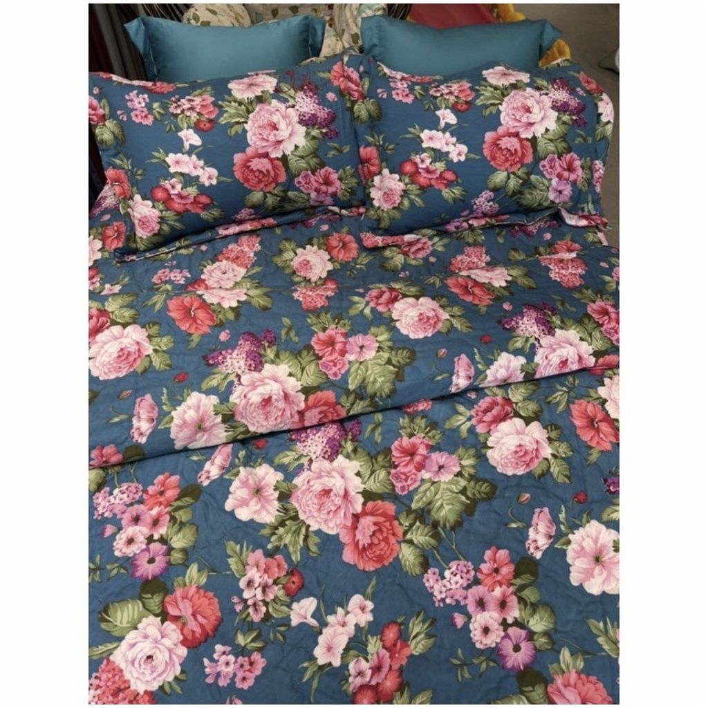 Bộ chăn ga gối Poly Cotton Bellahome họa tiết