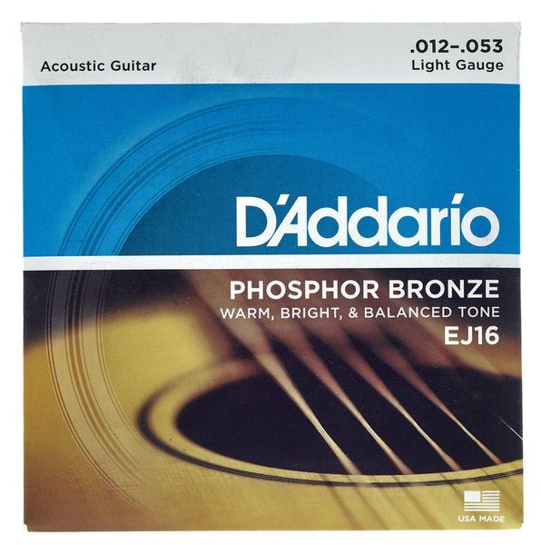  Dây Acoustic D'Addario EJ16 12-53, Phosphor Bronze 