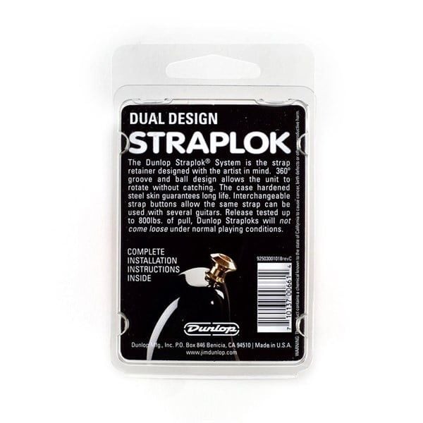  Straplock Dunlop Black Dual 