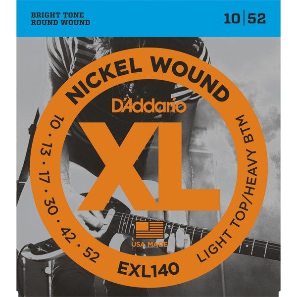  D'Addario EXL140 Electric 10-52 Light Top/Heavy Bottom 