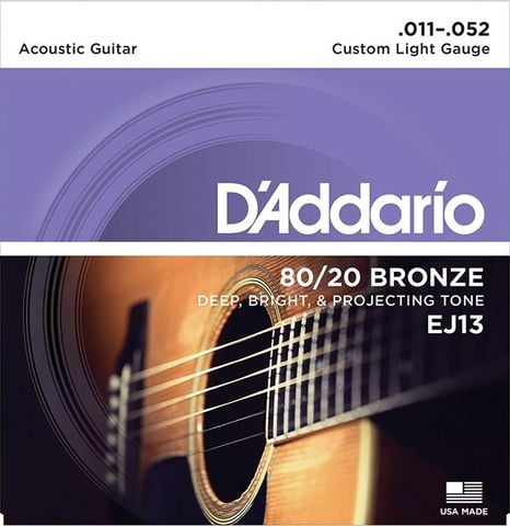  D'Addario EJ13 Acoustic 11-52 80/20 Bronze 